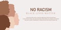 Warning sign black lives matter, vector illustration, no racism..
